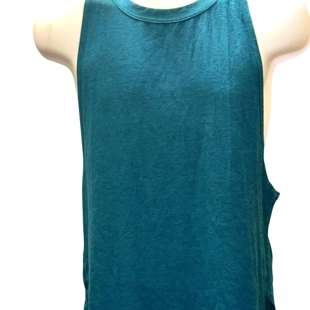Icyzone Tank Top Teal Blue Racerback Side Cutouts Workout Mens Size Large - Picture 1 of 7